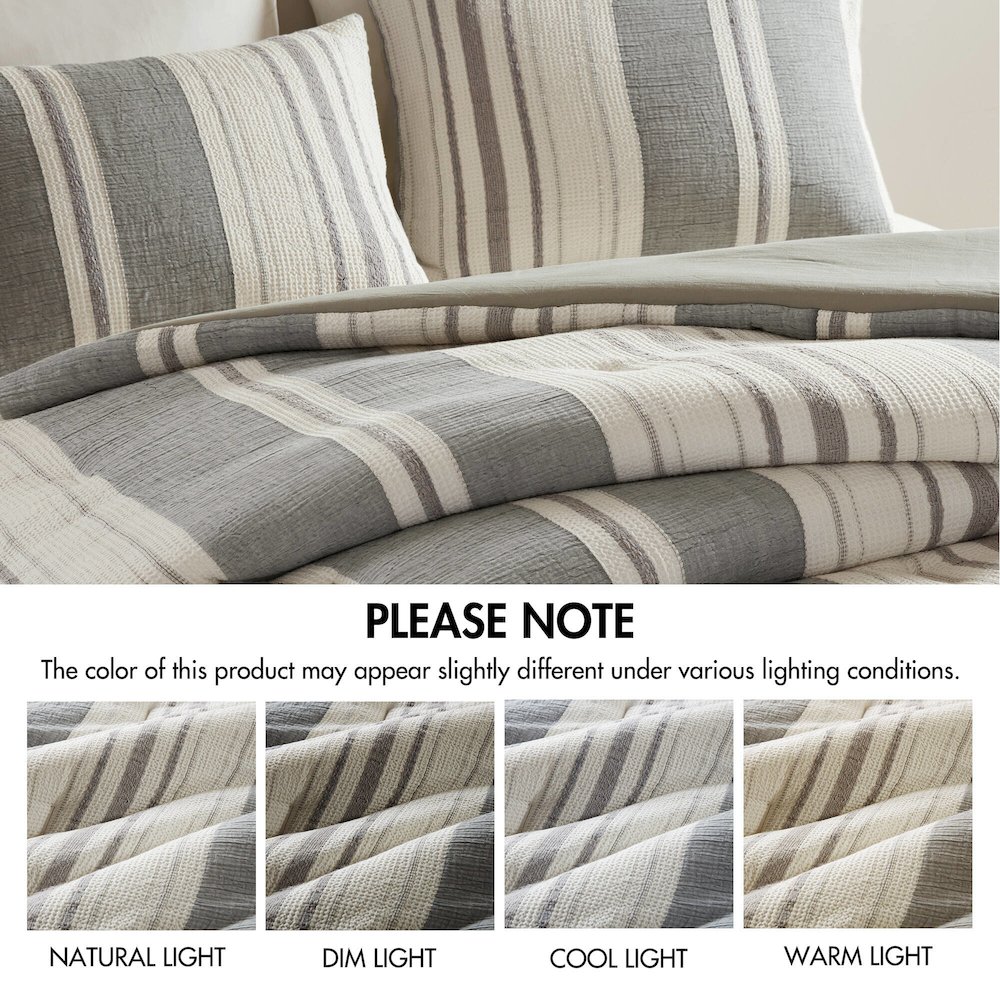 Mesa Comforter 3 PCS Set, Grey color. Picture 2