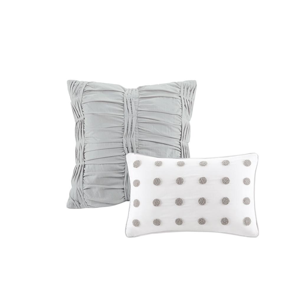 Cotton Jacquard Comforter Set with Euro Shams and Throw Pillows. Picture 3