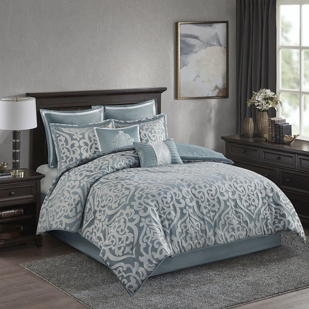 8 Piece Jacquard Comforter Set. Picture 4