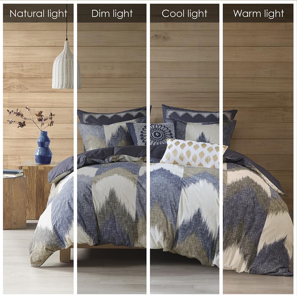 Alpine 3 Piece Duvet Cover Mini Set, Navy color. Picture 2