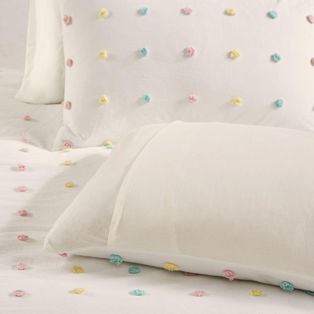 Callie Cotton Jacquard Pom Pom Duvet Cover Set, Multi color. Picture 5