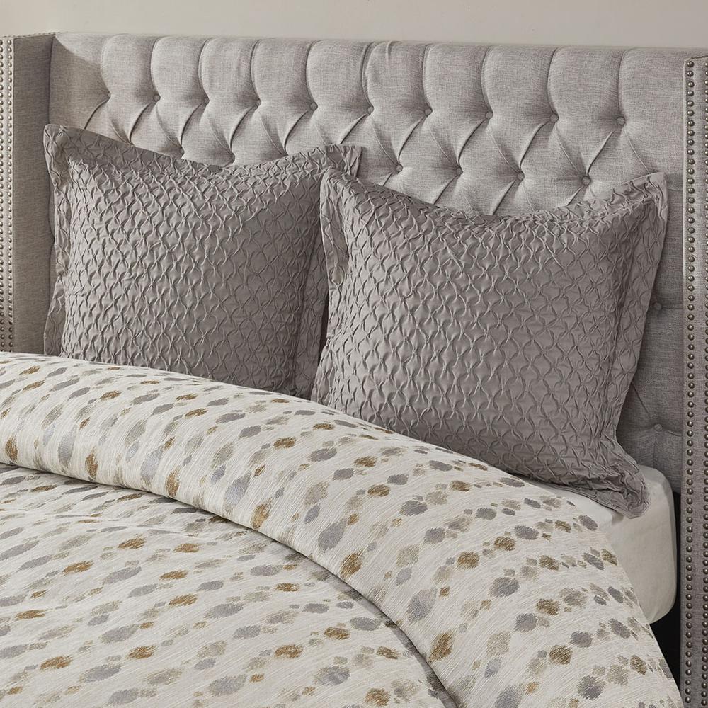 Sanctuary Comforter King 9 Piece Set, Taupe/Gold color. Picture 3