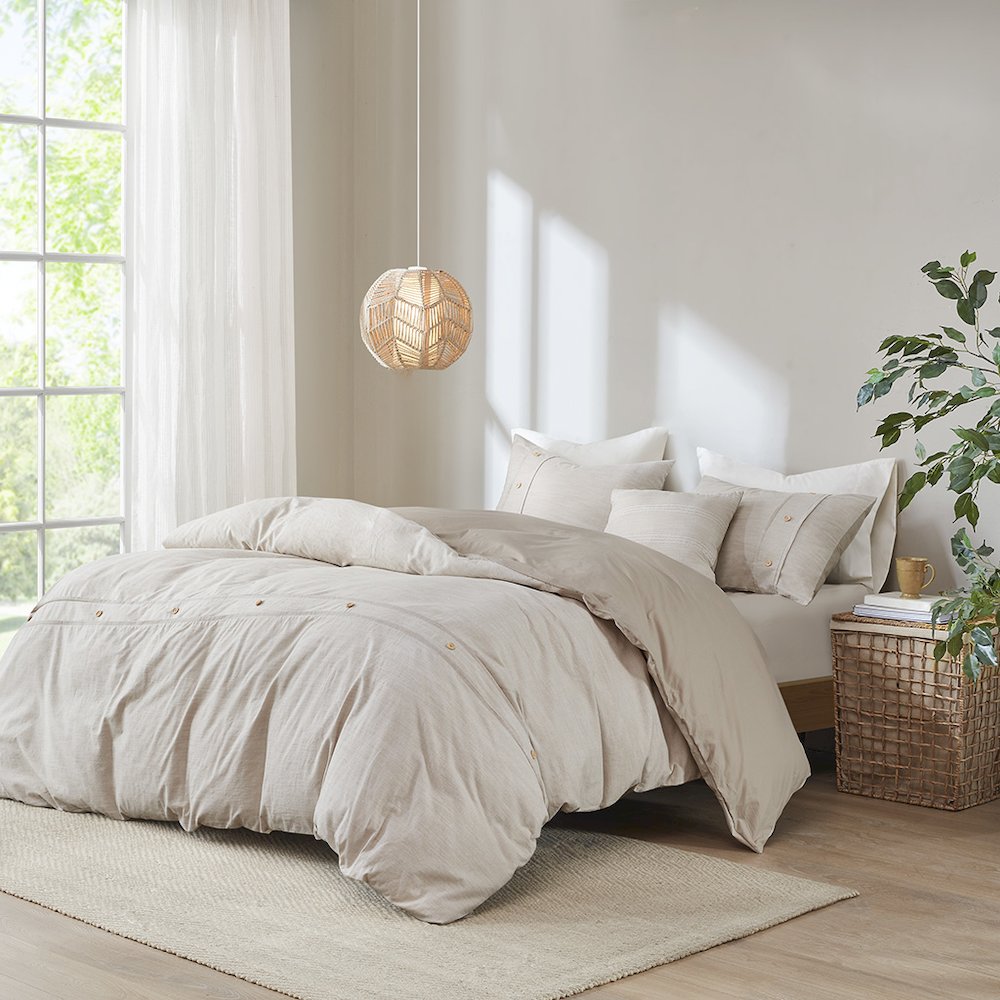 5 Piece Organic Cotton Oversized Comforter Cover Set w/removable insert. Picture 4