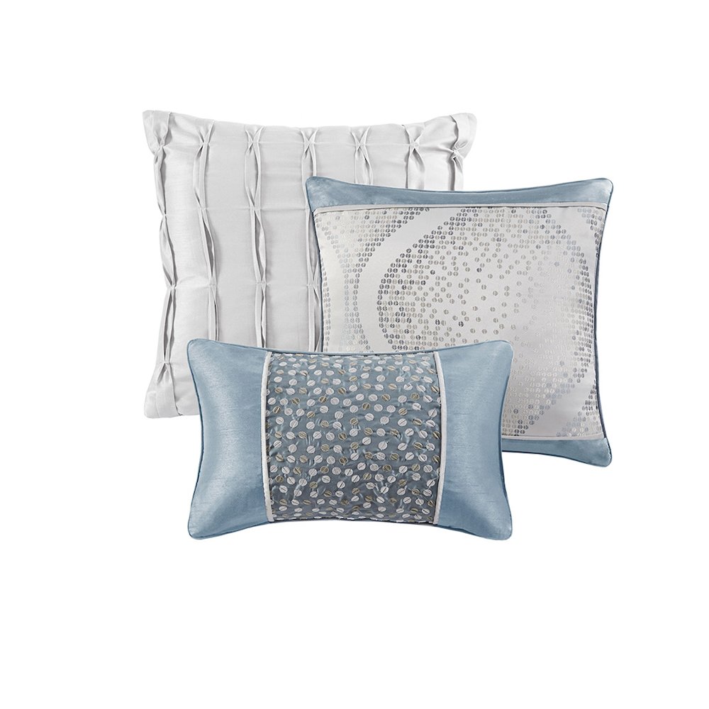 6 Piece Jacquard Comforter Set with Throw Pillows. Picture 2