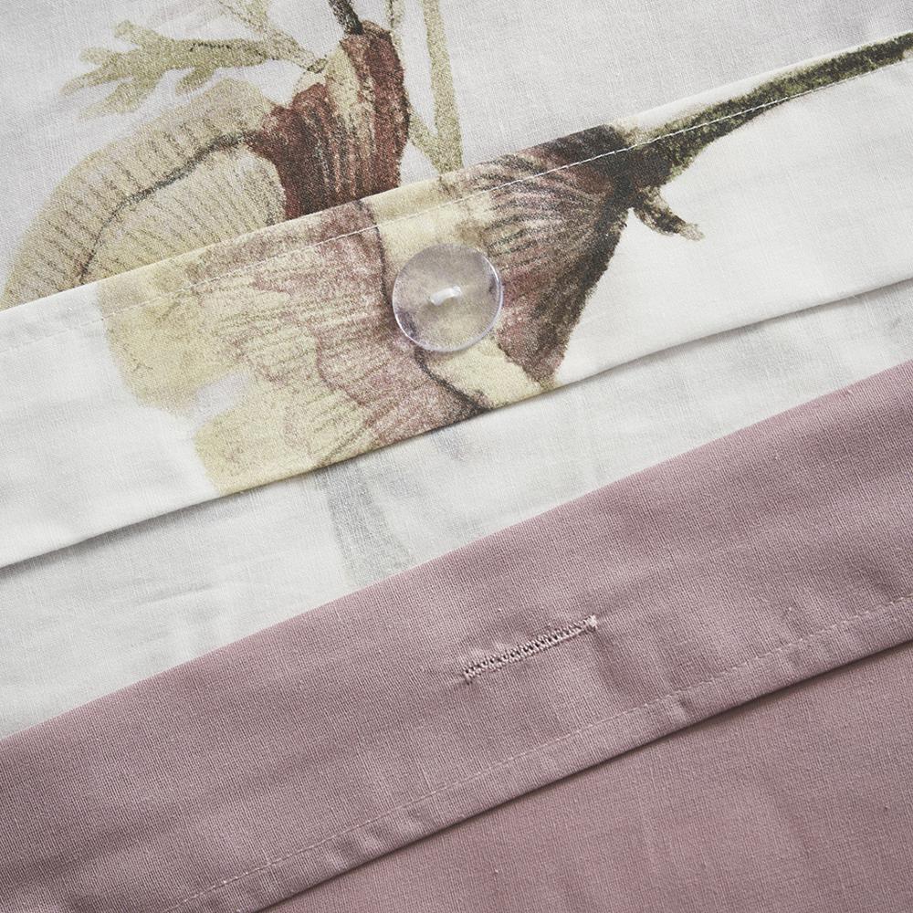 Cassandra 3 Piece Cotton Printed Duvet Cover Set, Blush color. Picture 1