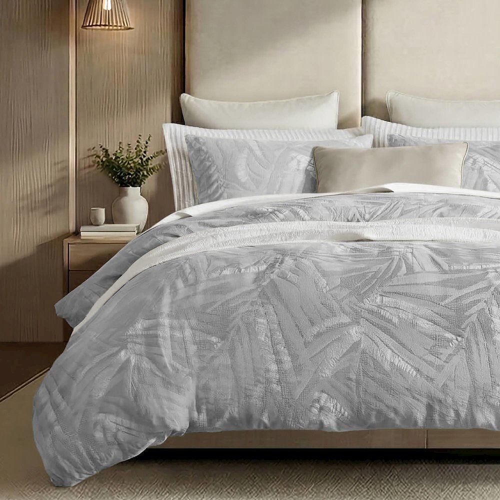 Coastal Leaves 3 Piece 3 Piece Cotton Duvet Set. Picture 1
