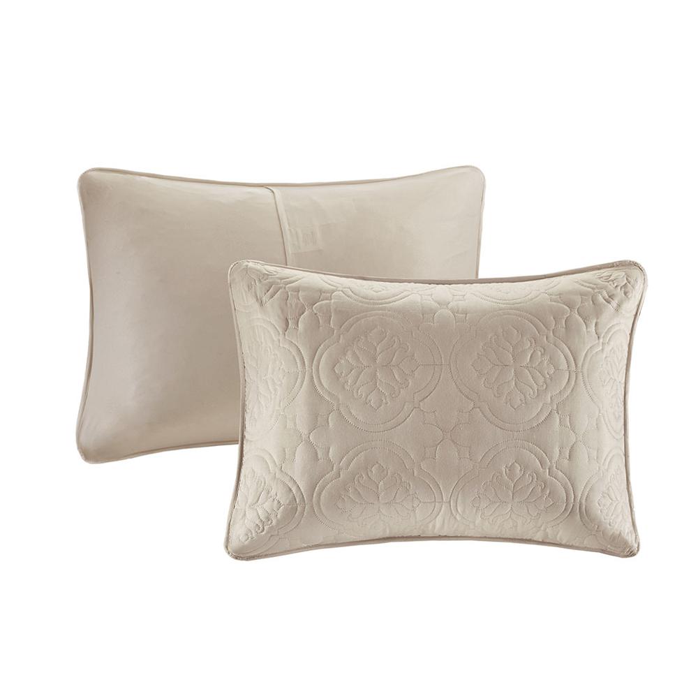 Oakley 3 Piece Reversible Bedspread Set, Khaki color. Picture 1