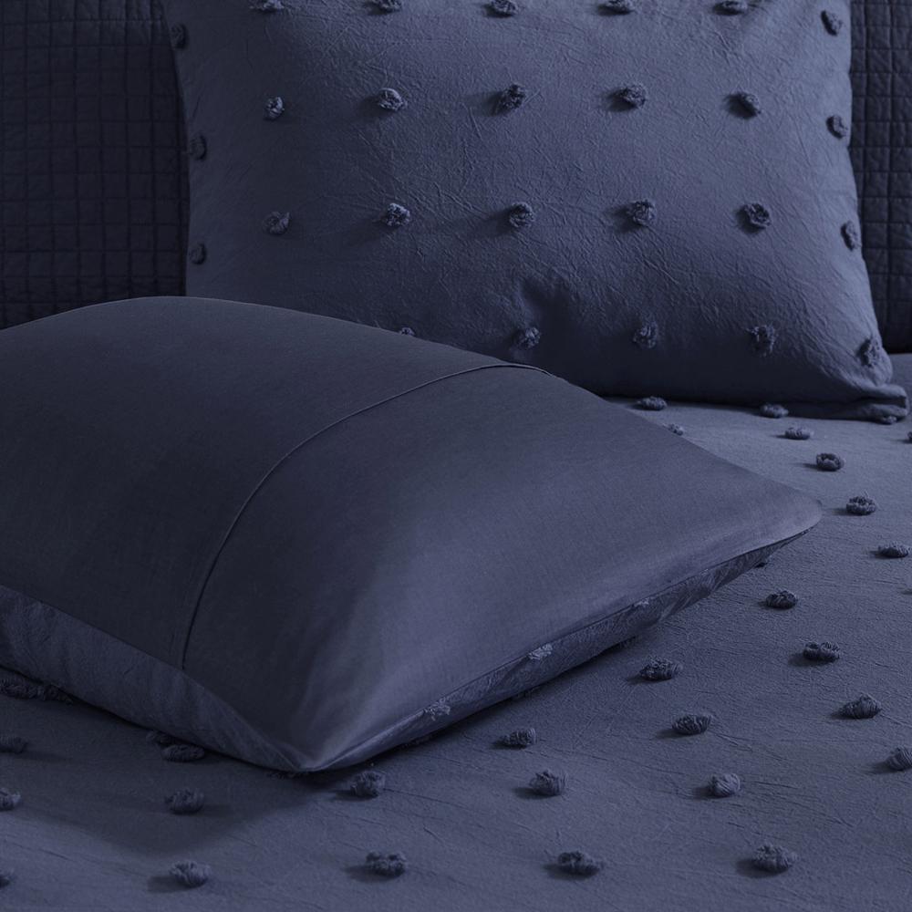 Cotton Jacquard Duvet Cover Set with Euro Shams and Throw Pillows. Picture 2