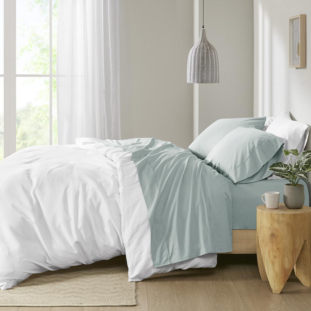 200 Thread Count Relaxed Cotton Percale Sheet Set. Picture 4