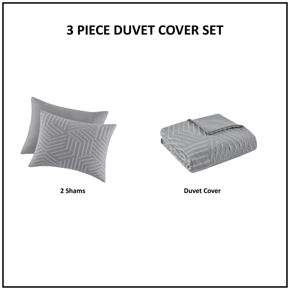 3 Piece Matelasse Jacquard Duvet Cover Set. Picture 1