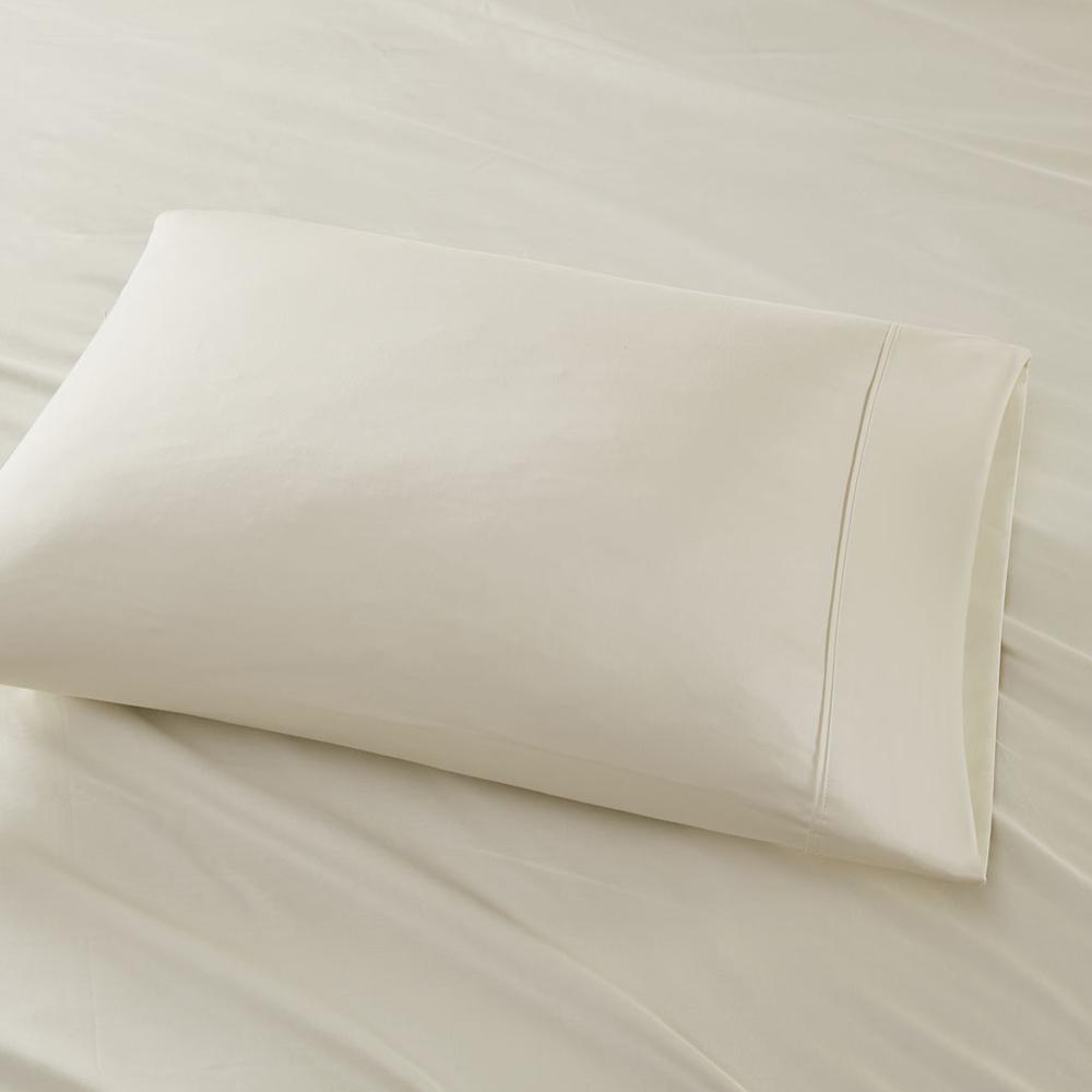 800 Thread Count Cotton Blend Sateen Sheet Set, Ivory color. Picture 5