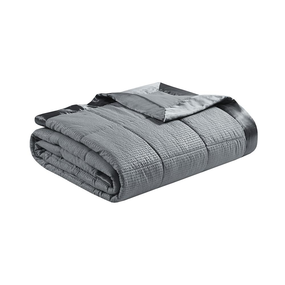 Oversized Down Alternative Blanket with Satin Trim. Picture 1