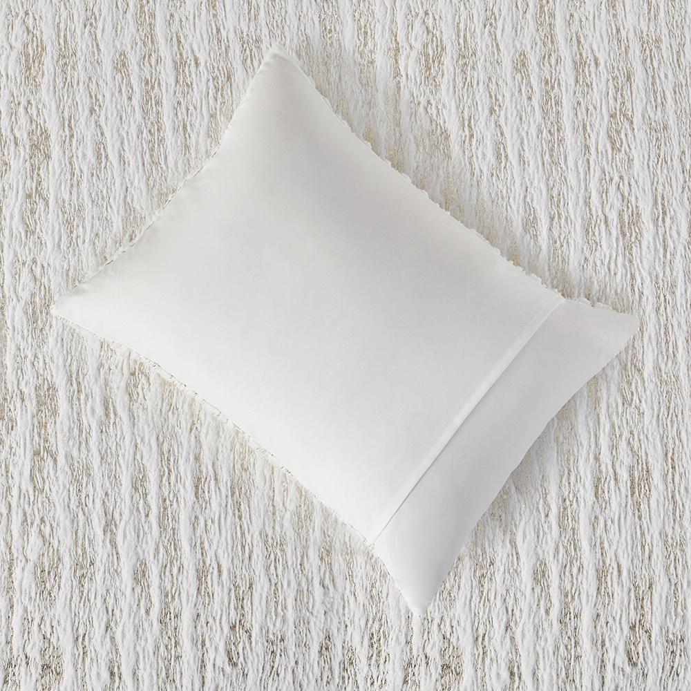 Metallic Print Faux Fur Comforter Set. Picture 3