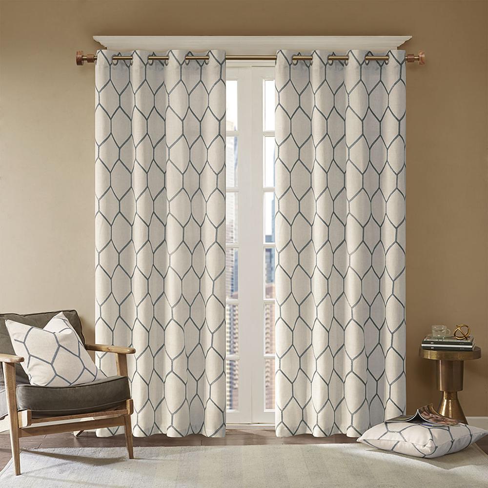 Metallic Geo Embroidered Curtain Panel. Picture 4