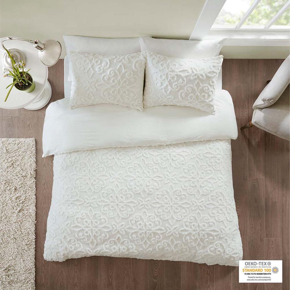 3 Piece Tufted Cotton Chenille Duvet Cover Set. Picture 4