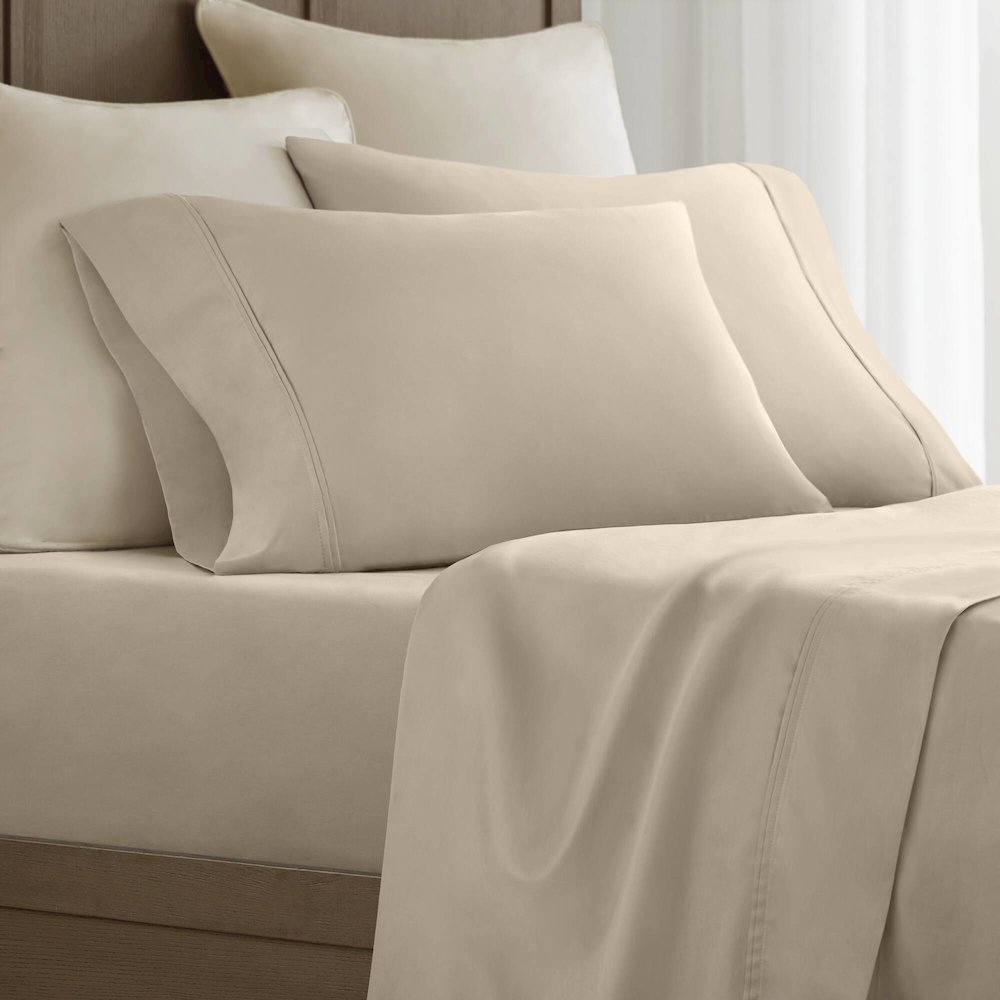 Sateen Pillowcase Set, Linen color. Picture 2