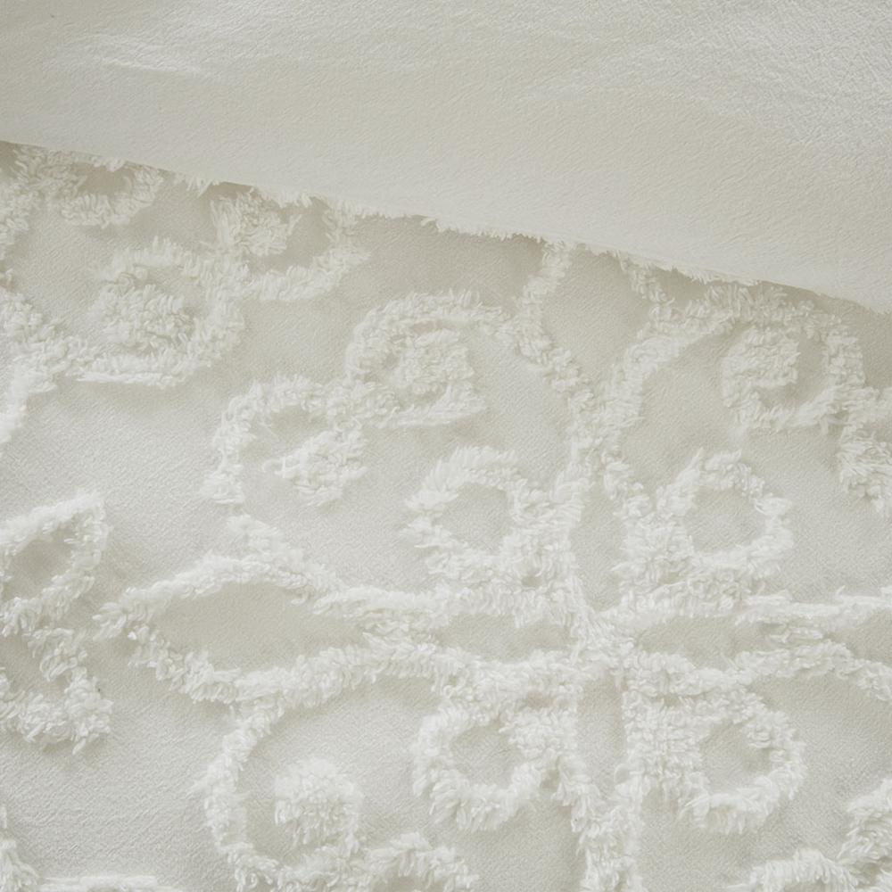 3 Piece Tufted Cotton Chenille Duvet Cover Set. Picture 1