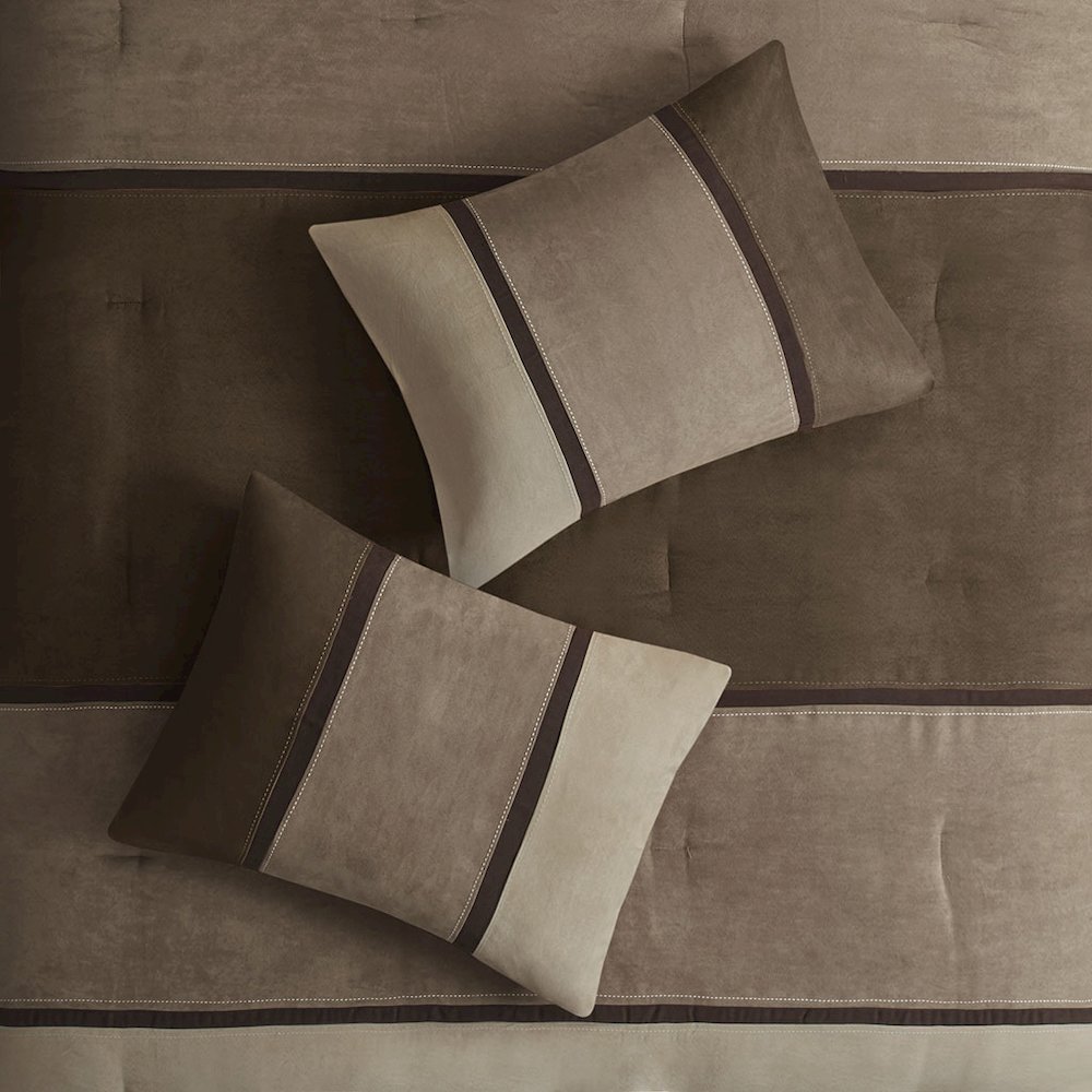 7 Piece Faux Suede Comforter Set. Picture 2