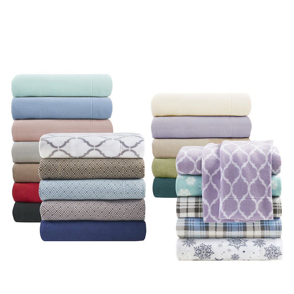 Micro Fleece Sheet Set in Aqua. Picture 4