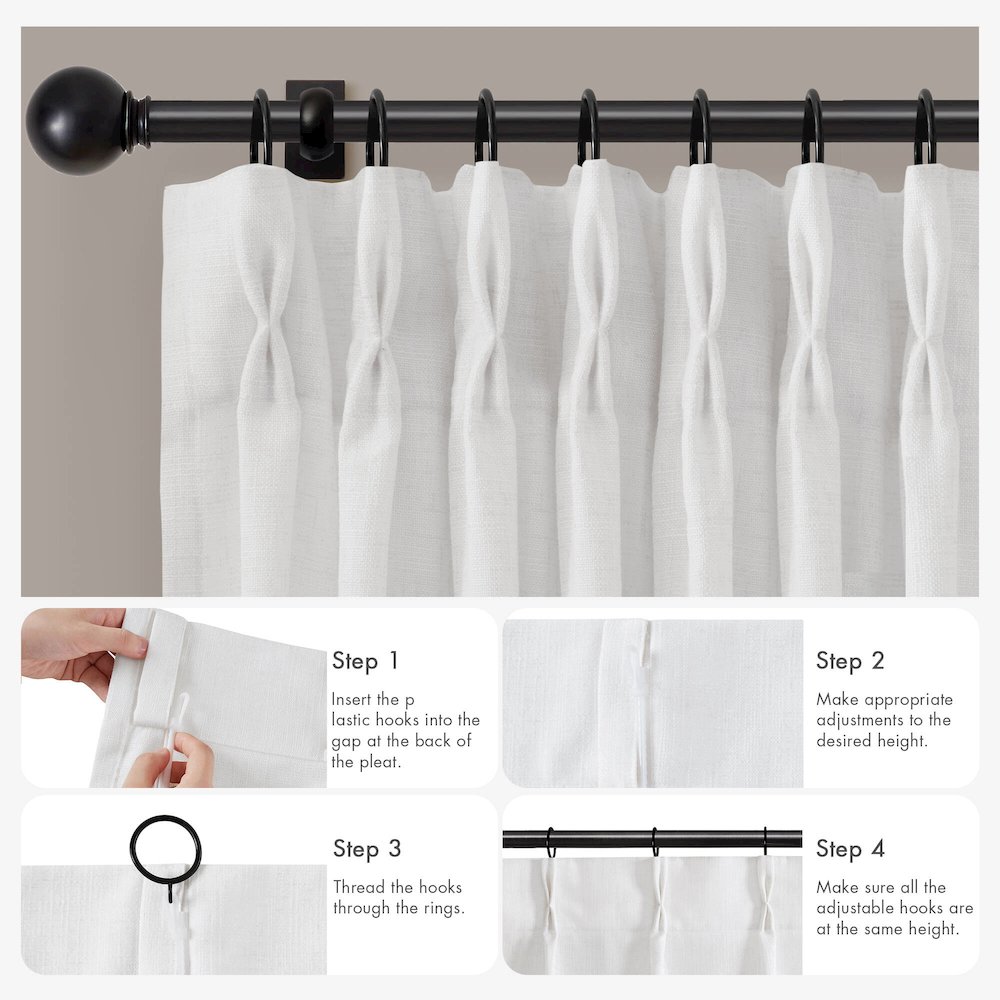 Emery 300gsm poly linen with 7 pinch pleat per pc. Picture 3