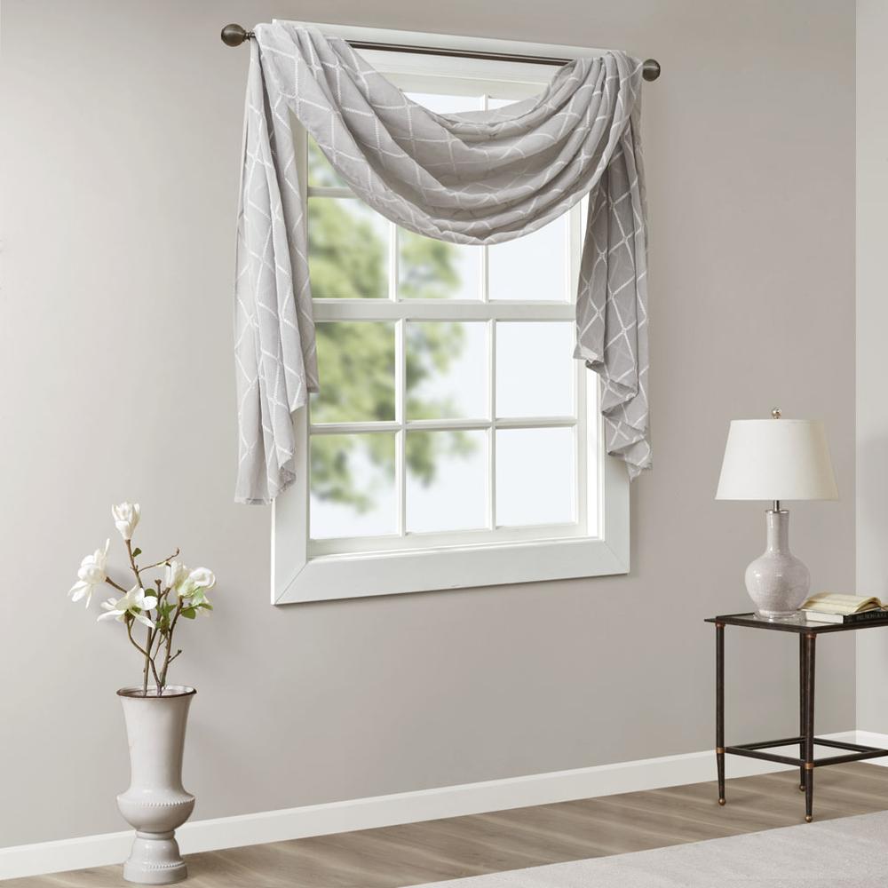 Diamond Sheer Embroidered Window Scarf. Picture 4