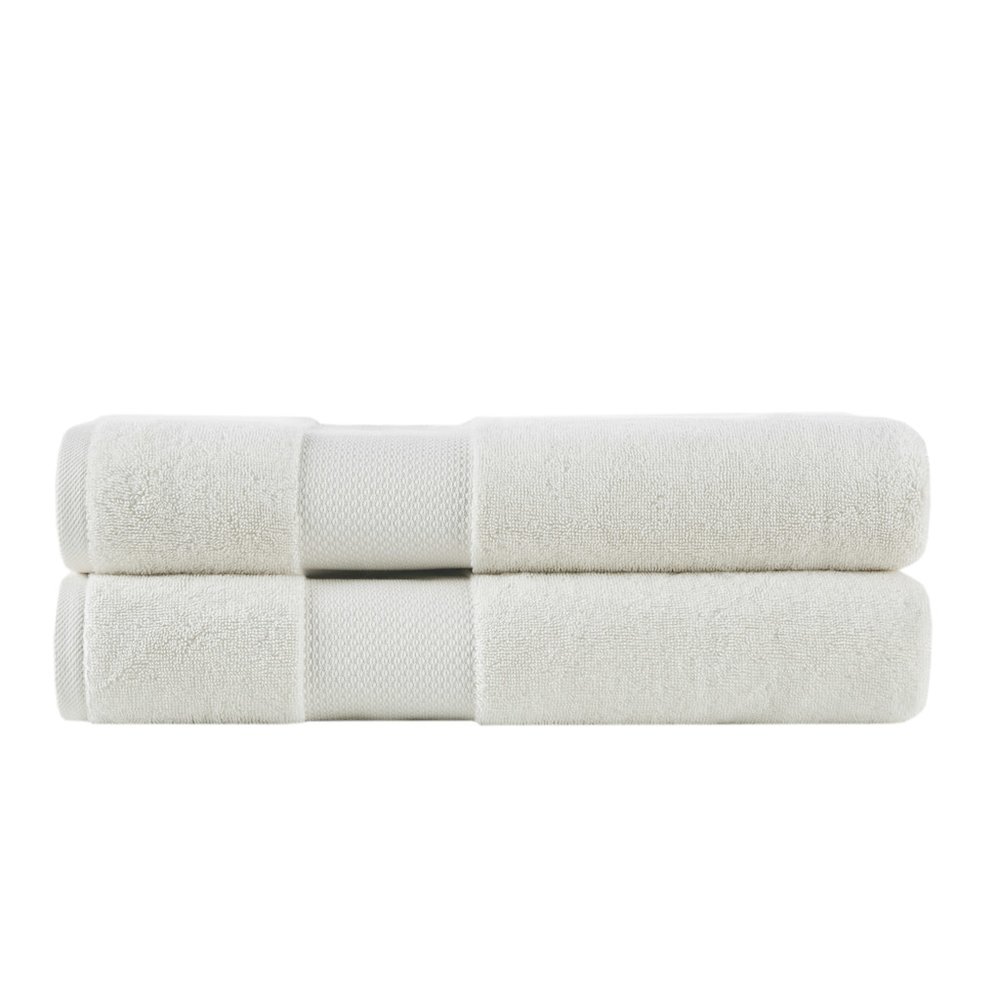 100% Cotton Bath Sheet 2 Piece Set in White Color. Picture 1
