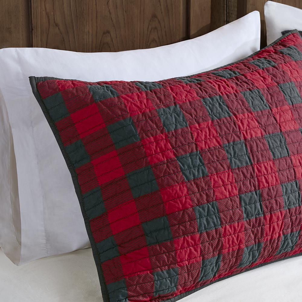 Woolrich Check Oversized Quilt Mini Set, Red color. Picture 2