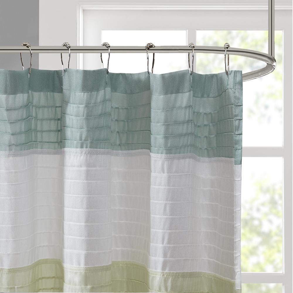 Faux Silk Shower Curtain. Picture 1