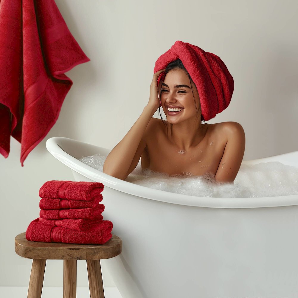 Ultra-Soft 100% Cotton Absorbent Towel Set. Picture 5
