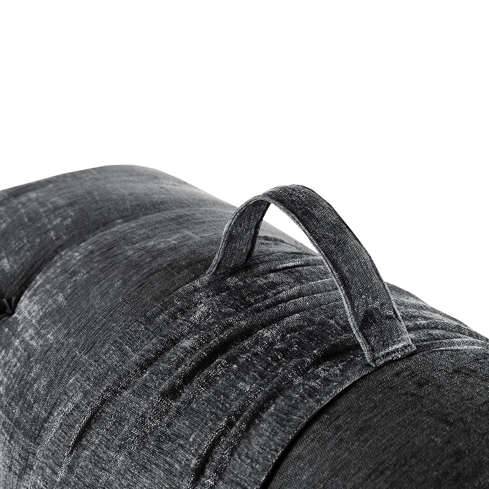 Edelia Poly Chenille Lounge Floor Pillow Cushion in Charcoal. Picture 3