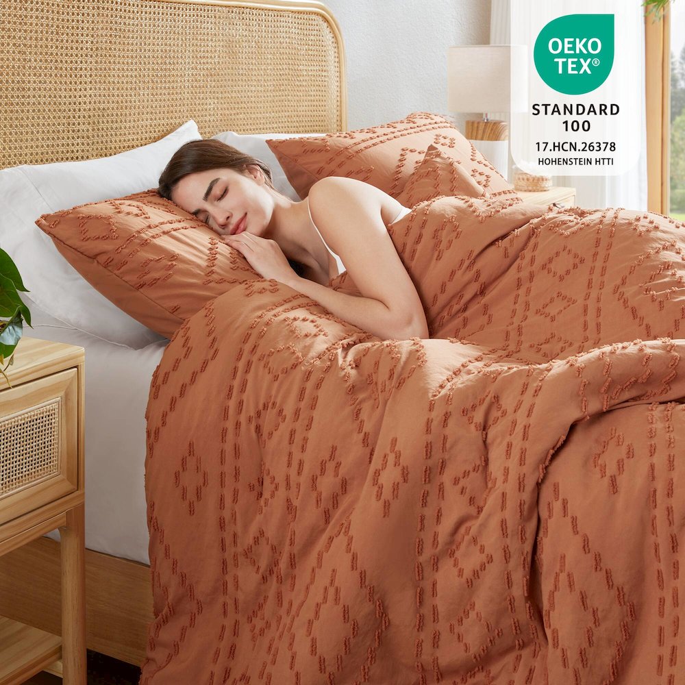 Gigi Comforter Mini Set, Terracotta color. Picture 5