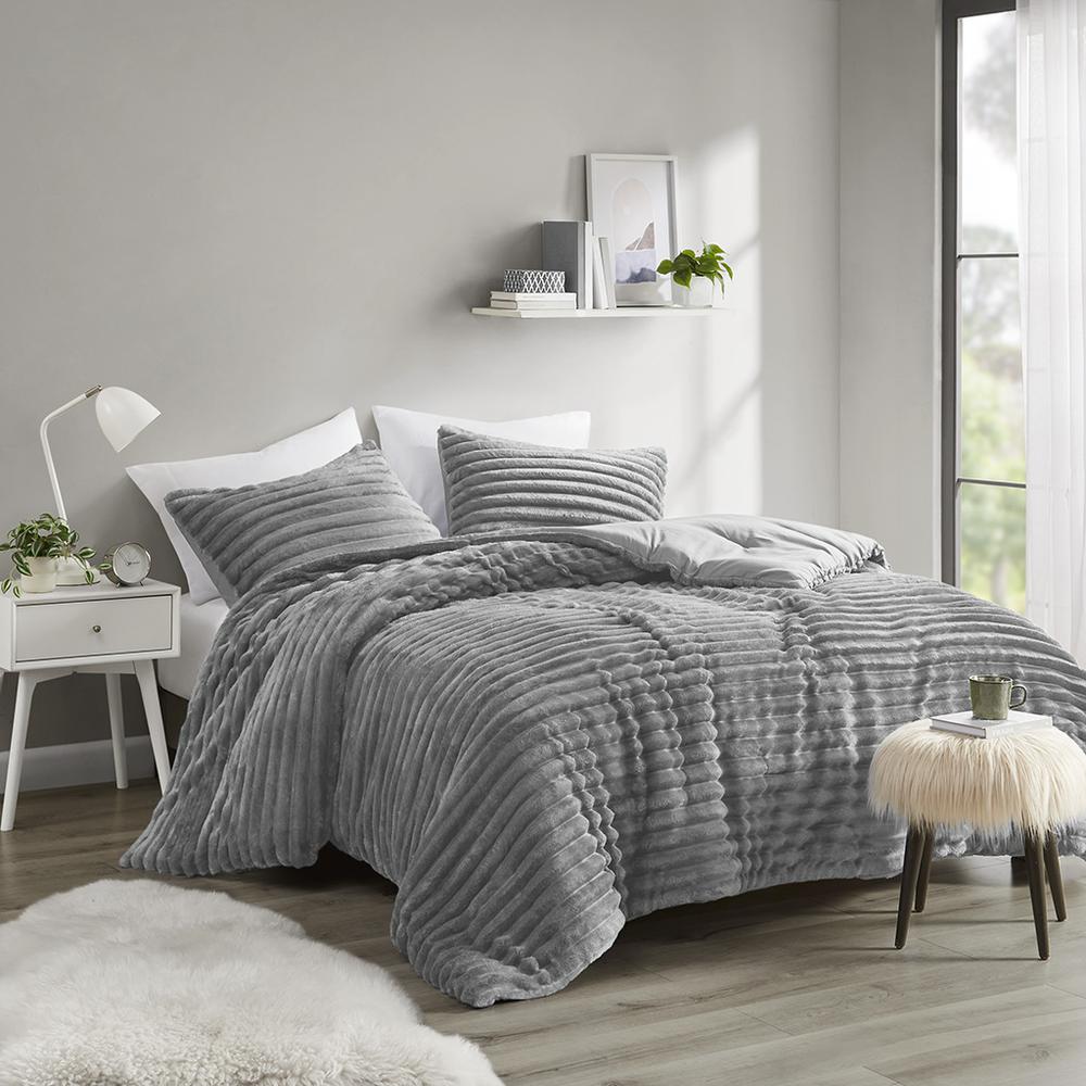 2 Piece Corded Plush Comforter Set. Picture 4