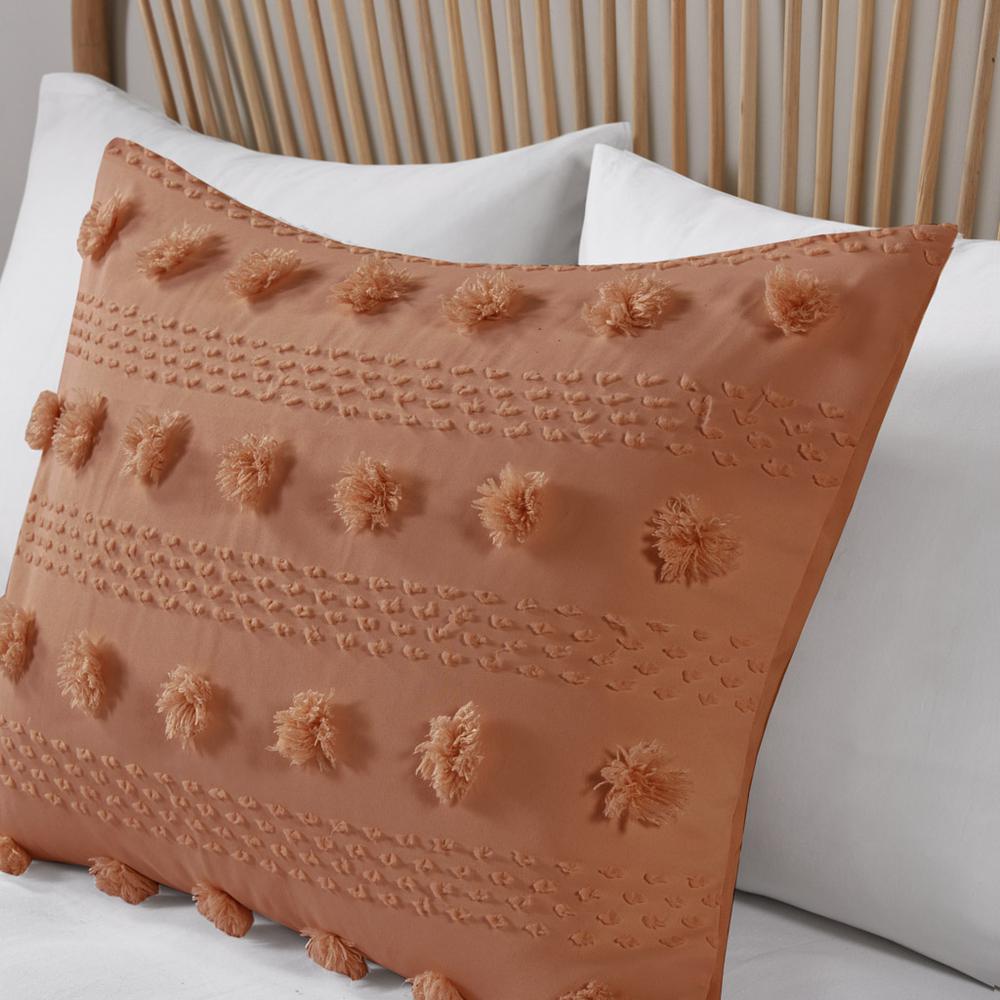 Lucy Clip Jacquard Comforter Set, Rust color. Picture 2