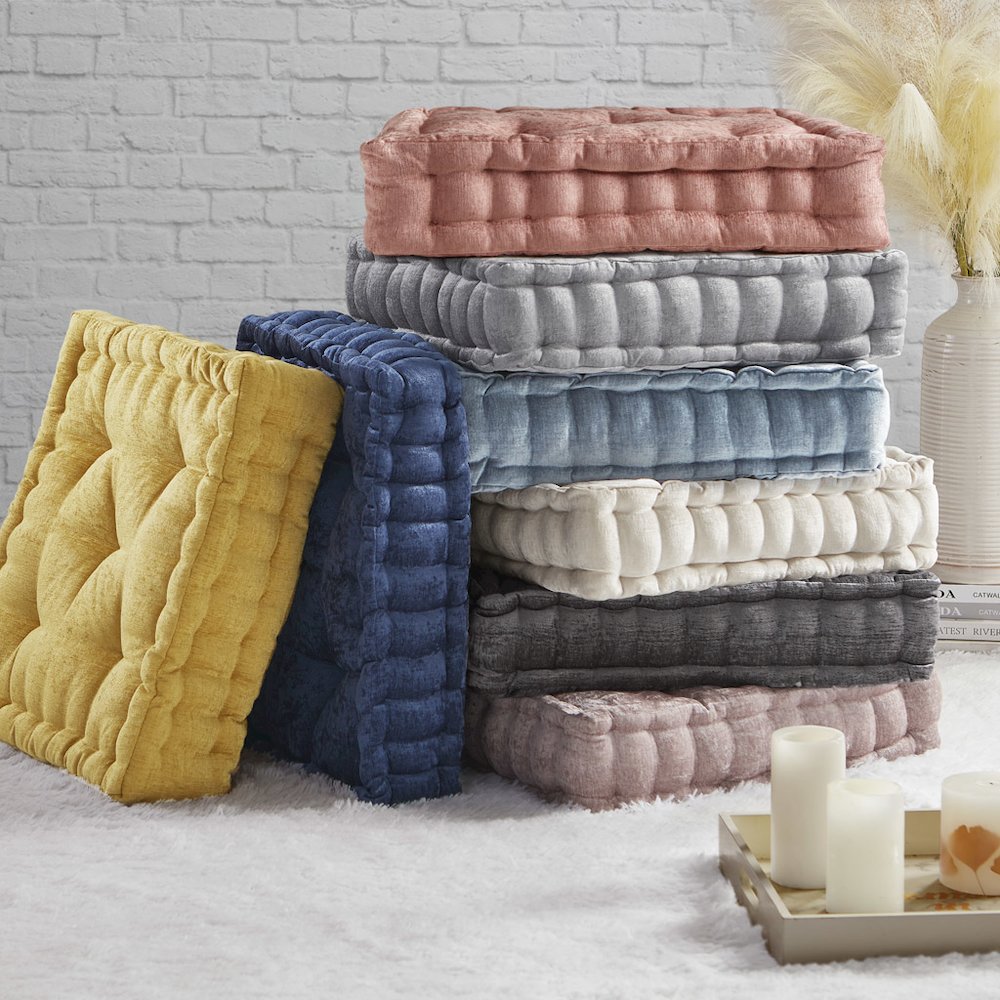 Azza Poly Chenille Square Floor Pillow Cushion Compress Pack. Picture 4