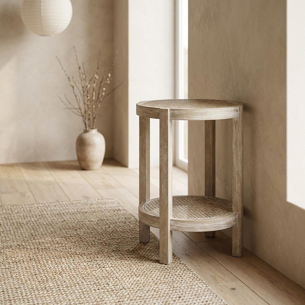 Round Accent Table with Smooth Surface and Sturdy Construction. Picture 2