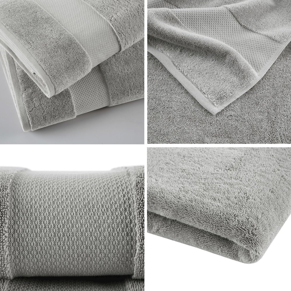 100% Cotton Bath Sheet 2 Piece Set in Grey Color. Picture 3