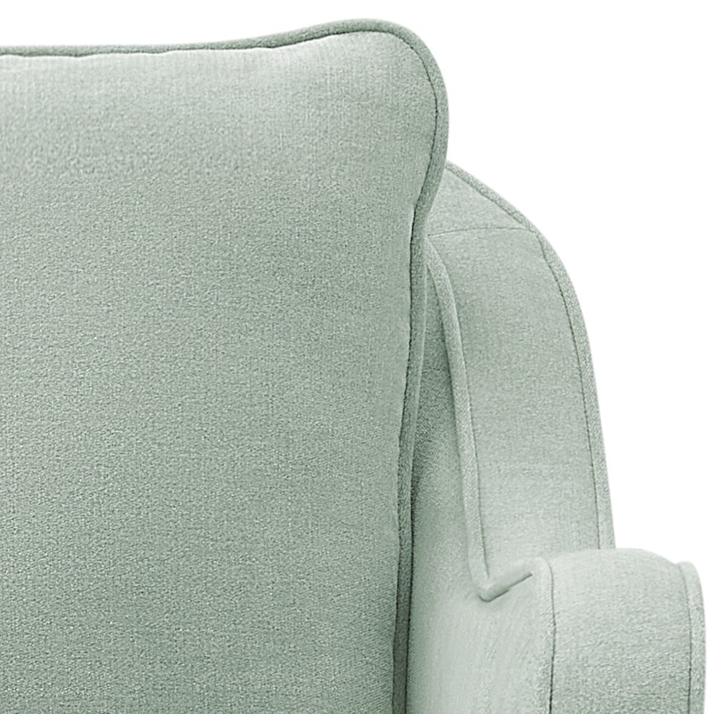 Brianne Upholstered Swivel Curved Armchair. Picture 4