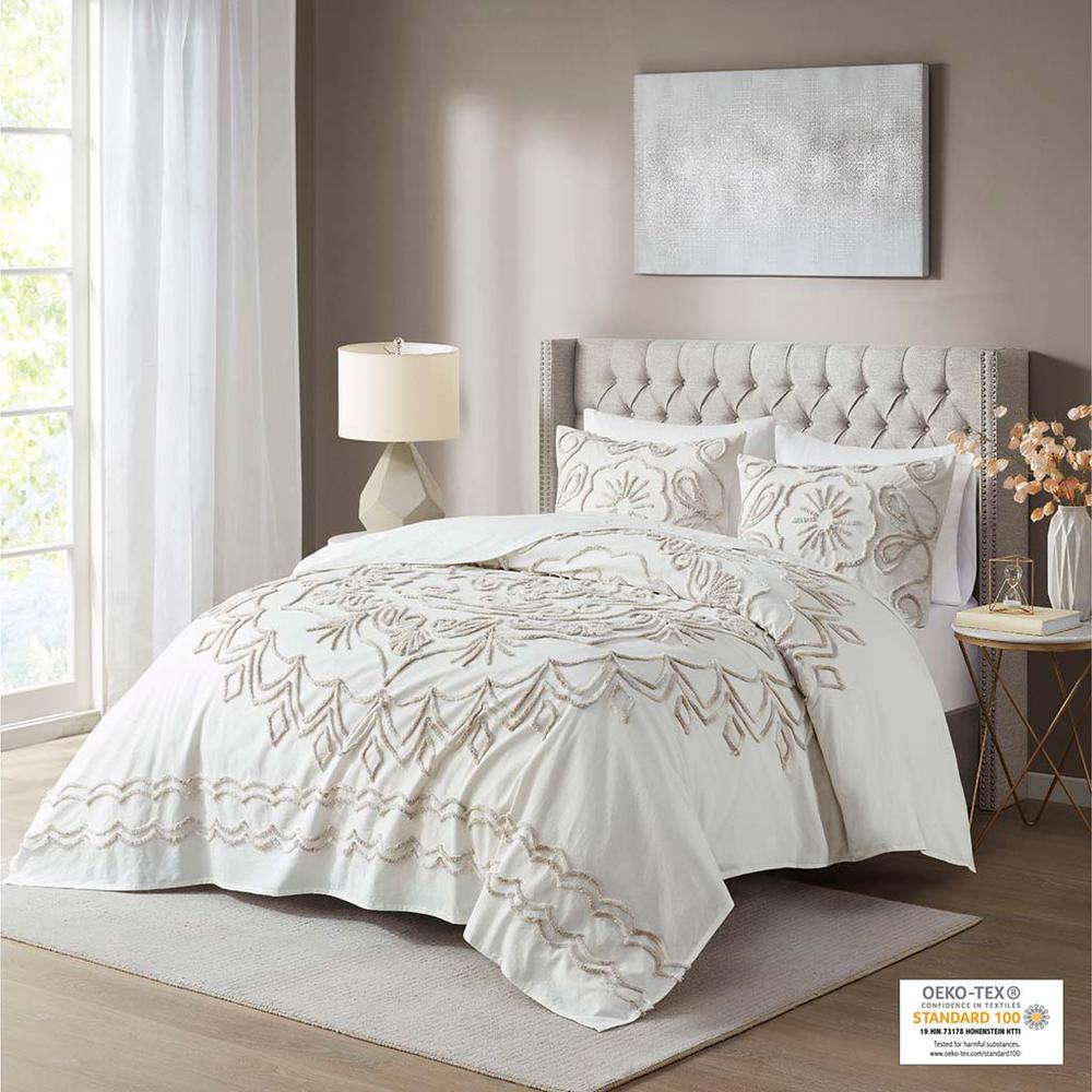 3 Piece Tufted Cotton Chenille  Coverlet Set. Picture 4