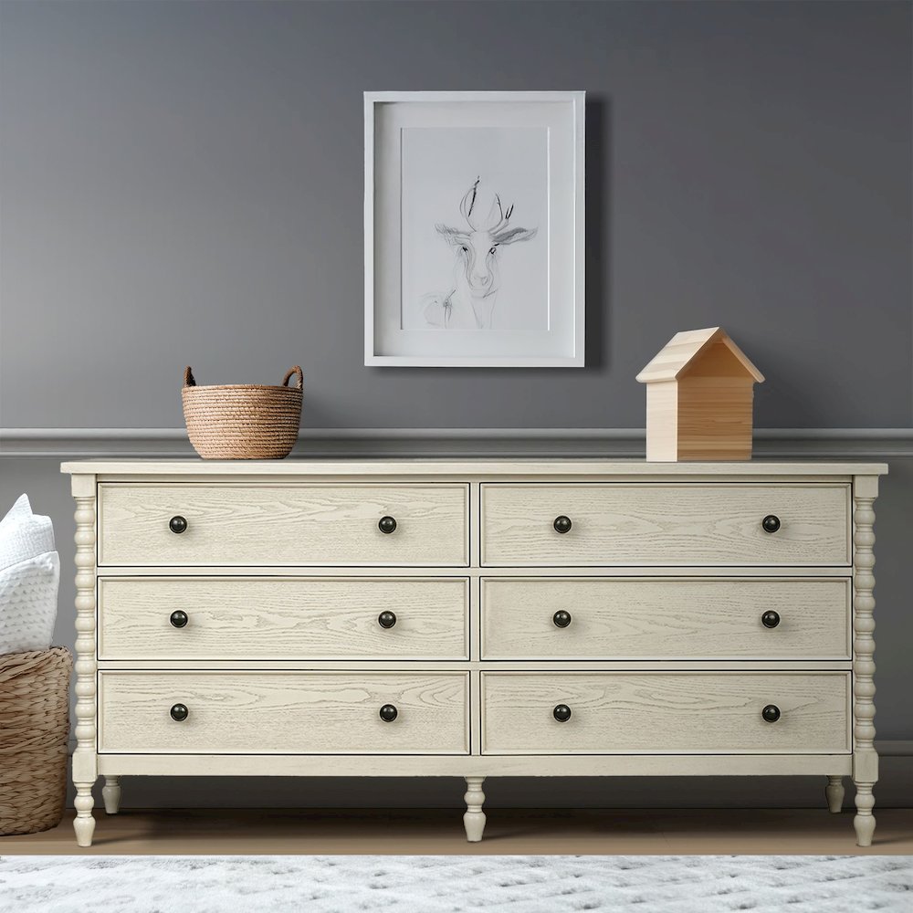 Beckett Large Dresser, Antique Cream color. Picture 3