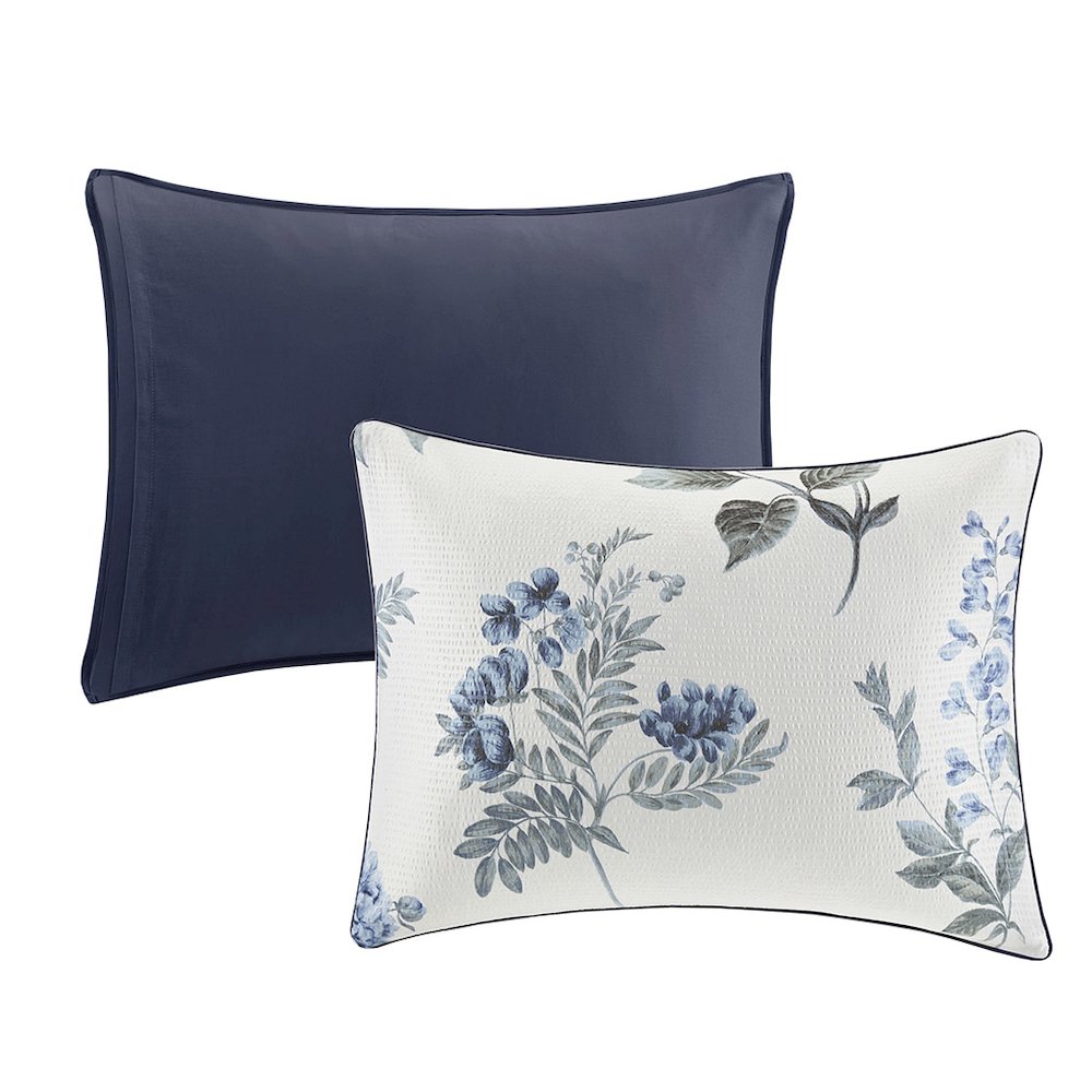 7 Piece Printed Seersucker Comforter Set with Throw Blanket. Picture 3
