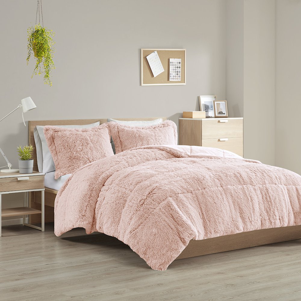 Shaggy Long Fur Comforter Mini Set. Picture 4