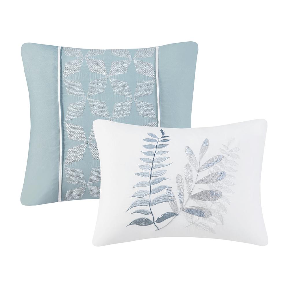 5 Piece Botanical Floral Seersucker Comforter Set. Picture 3