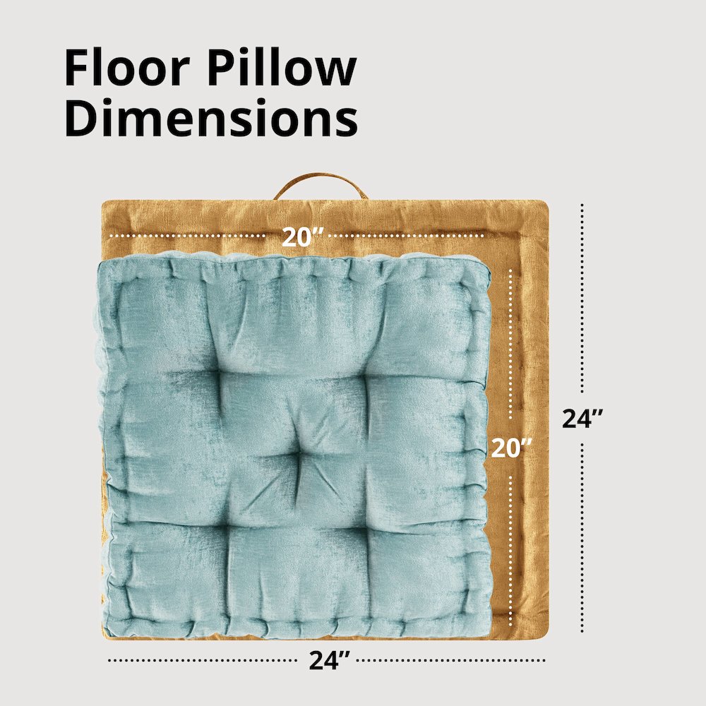 Azza Poly Chenille Square Floor Pillow Cushion. Picture 2