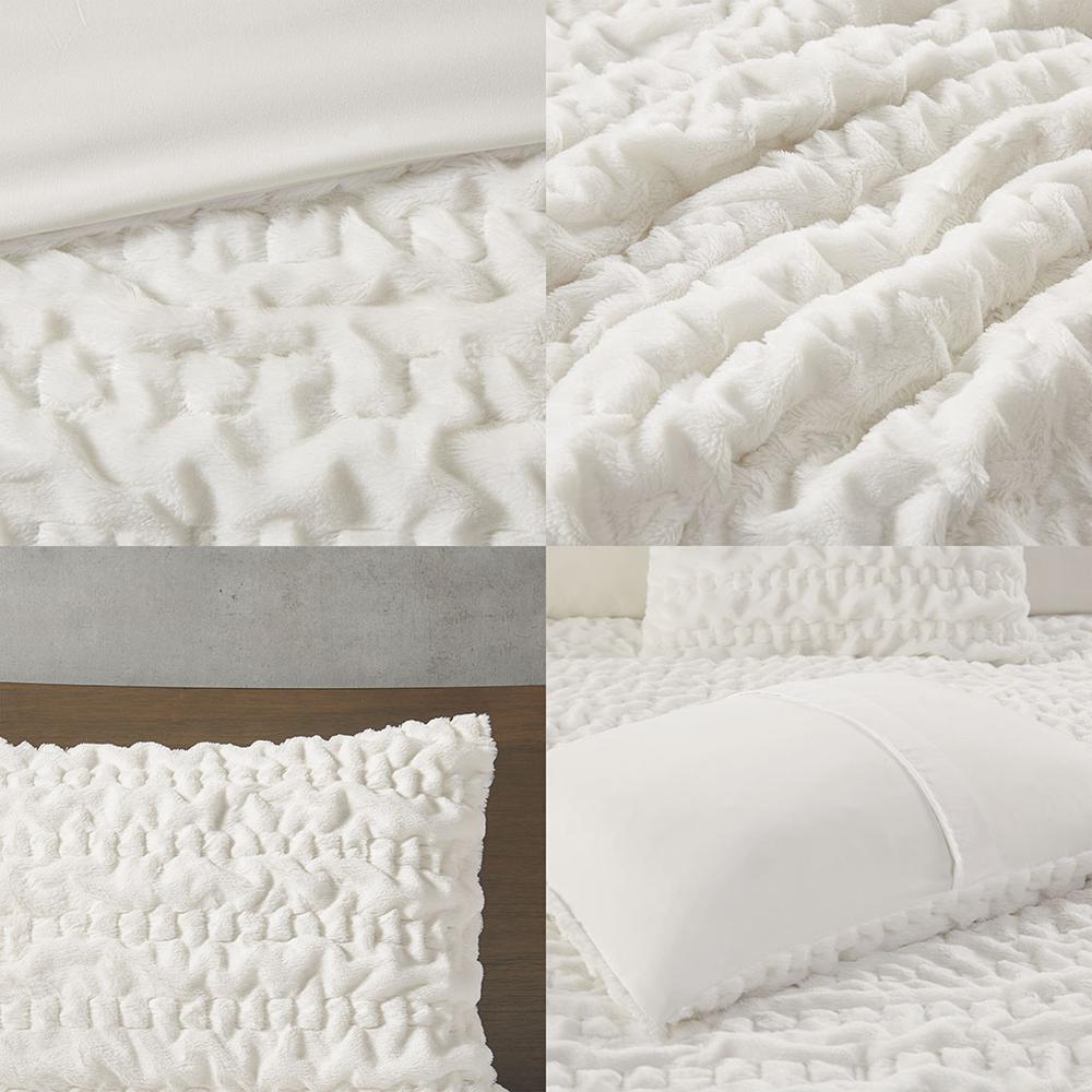 Ruched Fur Down Alternative Comforter Set. Picture 3