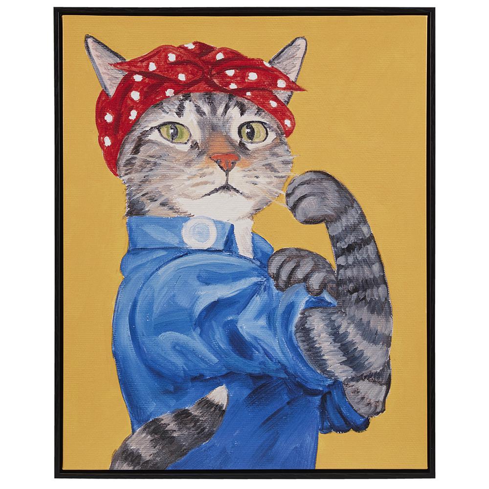 Rosie the Feline Framed Canvas Wall Art. Picture 1