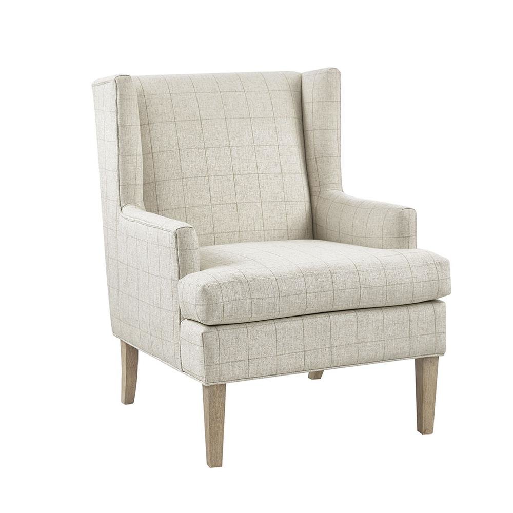Beige Wingback Recliner Chair – Elegant Push Back Chair for Living Room. Picture 1