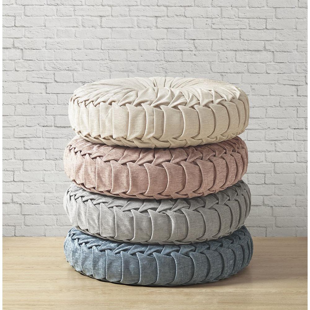 Poly Chenille Round Floor Pillow Cushion. Picture 1