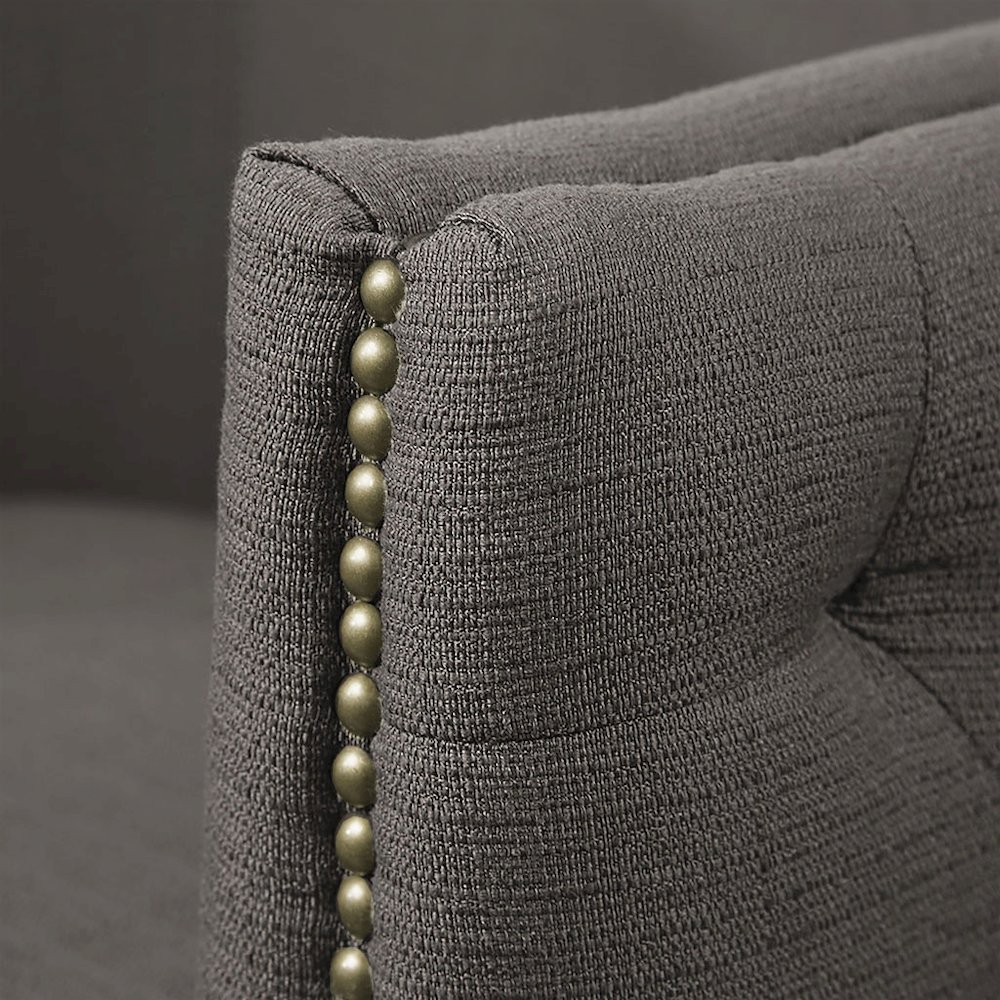 Capstone Tufted Barrel Swivel Chair, Grey color. Picture 4