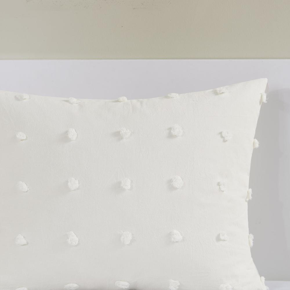 Cotton Jacquard Comforter Set with Euro Shams and Throw Pillows. Picture 3
