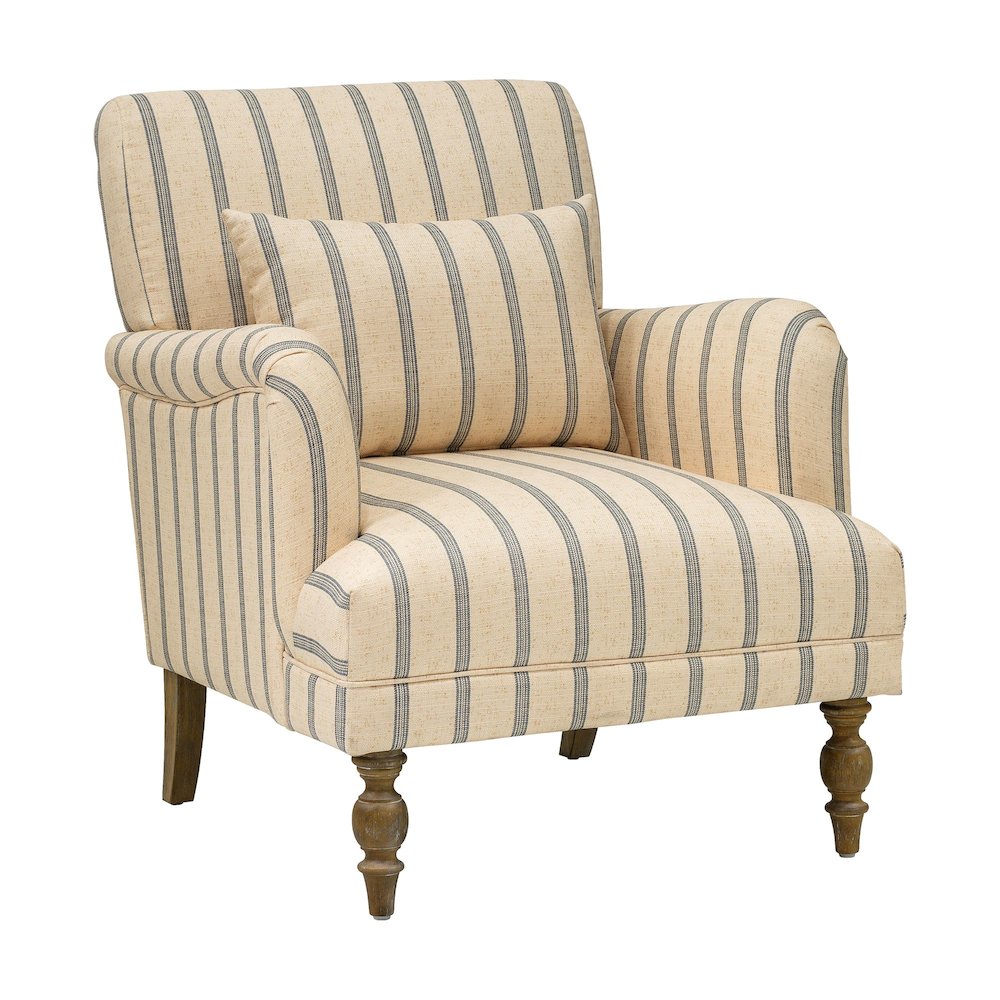 Amanda Accent Chair, Linen/Blue color. Picture 3